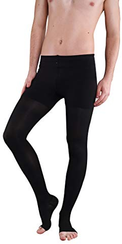 Kompressionsstrumpfhose AT, Stützstrumpfhose, Kl. 3, Offene Spitze (3, Schwarz)
