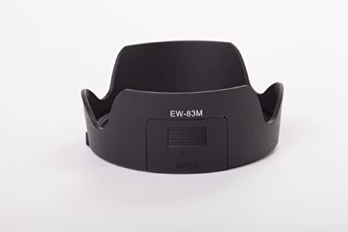 vhbw Paraluce compatibile con Canon EF 24-105mm f/3.5-5.6 IS STM 77 mm obiettivo nero, plastica, tulipano - Sostituisce EW-83M