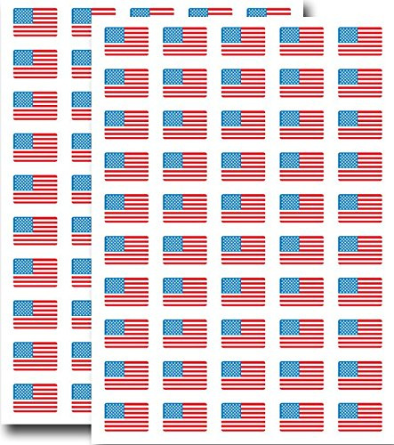 Supertogether Big Value 100-Pack Stars and Stripes USA Flag Stickers - 31mm x 20mm Dimensions - Self Adhesive Durable Decals Labels for Car Bike Motorbike Numberplate Helmet Windows and Walls