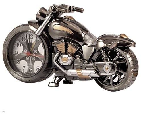 Gearmax Weinlese Motorrad-Wecker, Retro-Stil Tischuhr,Studenten Alarm Clock Tisch Schreibtisch, Motorrad-Rack-Modell, für das Büro zu Hause Dekoration Kinder Erwachsene Geburtstagskinder Geschenk