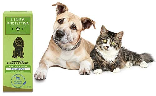 Champú con Neem - Repelente Pulgas, Garrapatas, Mosquitos - Antiparasitario, Antipulgas, Insecticida - para Perros y Gatos – 250 Mililitro, Línea 101