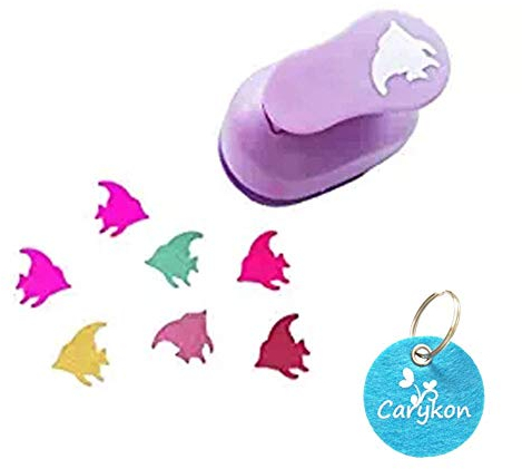 Carykon Cleverer Hebelstanzer, 2,5 cm, Papierschneideform，Zufällige farben (Fisch)