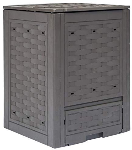 Festnight Composteur de Jardin Marron 300 L 60 x 60 x 83 cm
