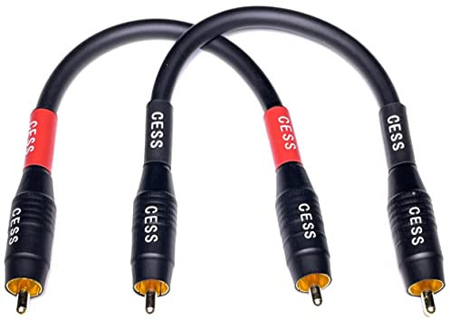CNCESS CESS-075-6i Heavy Duty Waterproof RCA Cable, Phono Male to Male (6 in)