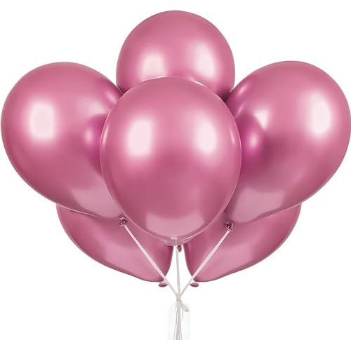 Stunning Pink Platinum Latex Balloons (27cm) - Elegant, Luxurious & Vibrant Party Decorations - Perfect for Show-Stopping Celebrations - 6ct
