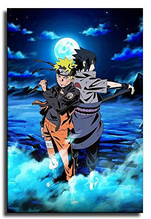 Poster sur toile Naruto Sasuke - Décoration murale moderne pour chambre à coucher