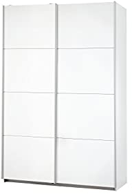 Rauch Möbel Caracas Schrank Kleiderschrank Schwebetürenschrank, Weiß, 2-trg., inkl. Zubehörpaket Basic 2 Kleiderstangen, 2 Einlegeböden, BxHxT 136x210x62 cm