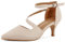 Greatonu Décolleté da Donna Scarpe A Punta Tacco Gattino Matrimonio Festa Nuziale Scarpe Eleganti da Ufficio Beige-P EU 41