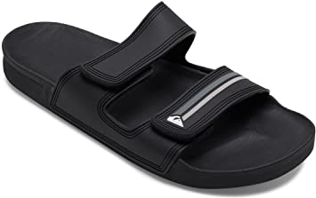 Quiksilver Men's Rivi Slide Adjust II Sandal, Black/Grey/Black, 10 UK