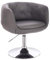 SVITA Panama Retro Loungestuhl Polsterstuhl Cocktailsessel Tellerfuß (Grau, Kunstleder)