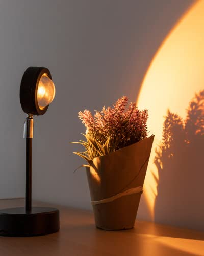 InnovaGoods® Lampe projecteur coucher de soleil Sulam avec lumière LED chaude, effet relaxant et atmosphère unique, rotative à 360º et réglable à 180º, idéale pour l'intérieur et l'extérieur.
