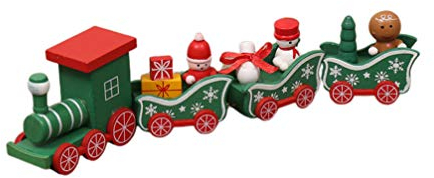 STOBOK Holz Weihnachtszug Weihnachten Zug Deko Eisenbahn Holzzug Spielzeug Tischdeko Weihnachtsdeko Kinder Geschenke für Feengarten Micro Landschaft Dekoration