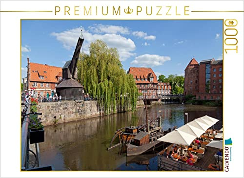 CALVENDO Puzzle Alter Kran, Lüner Mühle, Alter Hafen | 1000 Teile Lege-Größe 64 x 48 cm Foto-Puzzle für glückliche Stunden
