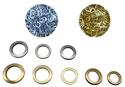 HMH-Shop Fitschenringe Unterlegscheiben Türscharnier Ring Fitschen 9,2 10,2 11,2 12,2 13,2 vermessingt verzinkt Ausgleichsringe Höheneinstellung Zimmertüren Tür (10,2 vermessingt, 10 Stück)