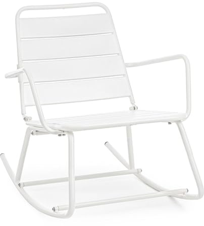 Decorspace Hollywoodschaukel Lillian aus behandeltem Stahl für den Außenbereich, moderne Einrichtung für Wohnzimmer (weiß)