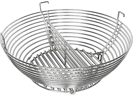 Lump Charcoal Fire Basket Fits for Kamado Joe Big Joe Accessories,stainless Steel Charcoal Ash Basket with Divider Grill Parts for Big Joe