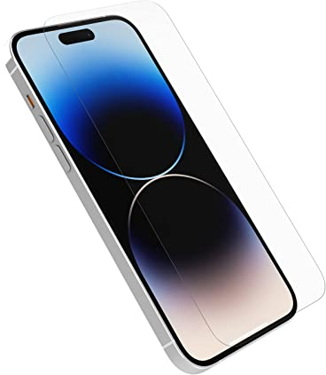 OtterBox Amplify Glass Displayschutz für iPhone 14 Pro Max, gehärtetes Glas, x5 Kratzschutz, übersteht Stürze bis zu 1.8m, antimikrobieller Schutz - Keine Einzelhandelsverpackung