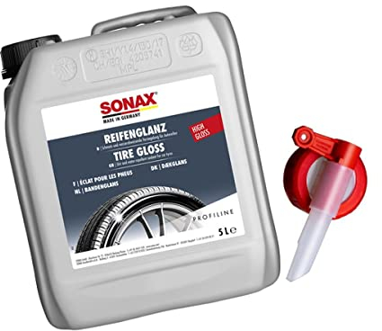 detailmate Auto Reifen Pflege Bundle - SONAX PROFILINE ReifenGlanz 5 Liter Kanister Reifenpflege + praktischer Ausgießhahn - Glanz und Pflege für alle Reifentypen