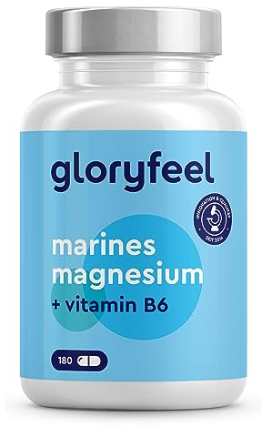 Magnesium Marine - Hochwertiges Magnesium rein und elementar aus Meersalz - Aus Magnesiumoxid - Zusätzlich angereichert mit Vitamin B6-100% vegan & sorgfältig laborgeprüft