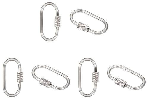 UNICRAFTALE 6 Stk 26mm 304 Edelstahl Schraub Karabiner Verschluss Charms Ovale Schlüsselverschlüsse Metall Verschluss Schlüsselanhänger Haken Verbinder Für Halsketten Armbänder Schmuckherstellung