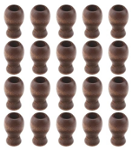 Be In Your Mind 20Pcs Wooden Blind Cord Pull Knobs Brown Cord Knobs Blind Cord Pendant Accessories for Ceiling Fans Light Decorations 31x20mm