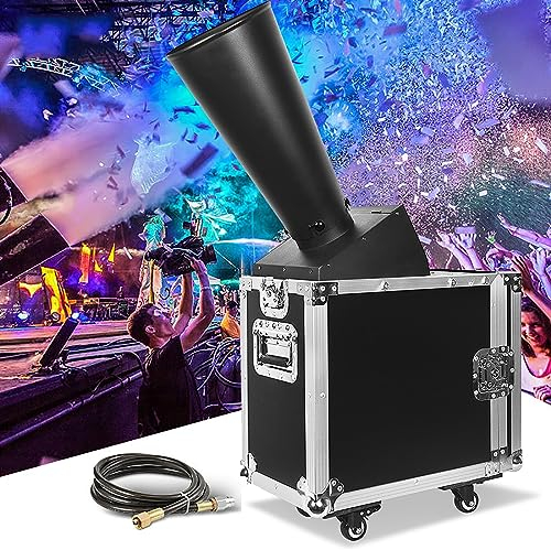 Konfetti-Blaster, Bühnen-CO2-Konfetti-Blaster-Maschine mit kabelloser Fernbedienung, DMX, CO2-Konfetti-Papier-Regenbogen-Maschine für Outdoor-Event-Party, Jet 12 Meter