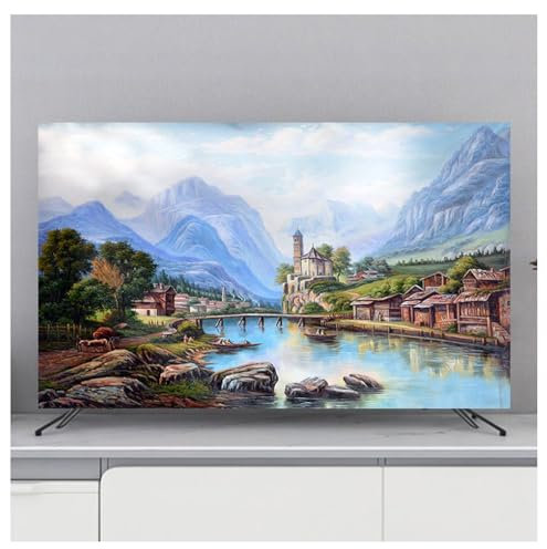 BLUEZY TV Covers, Indoor TV Cover, Compatible with 32-65 TV Dust Cover Soft Fabric Screen Protector, sun/dust protection for Wall Mount/Curved/Desktop Monitor/Desktop TV B,65in