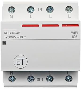 TZUFA Interruttore Automatico WiFi trifase Timer Intelligente Interruttore relè Telecomando vocale casa Intelligente (Size : 63A)