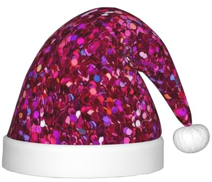 IRSHI Kinder Nikolausmütze - Hell & Bequem Winter Xmas Urlaub Hut - Unisex Samt Weihnachtsmütze Glitzer Muster