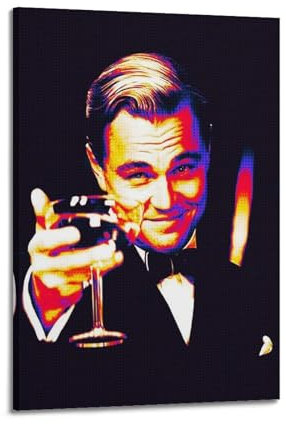Zweig Poster, Motiv: Schauspieler Leonardo DiCaprio, dekoratives Gemälde, Leinwand, Wandposter und Kunstdruck, moderne Familienschlafzimmer-Dekoration, Poster, 60 x 90 cm