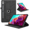 Coque pour Lenovo Tab P12 12.7 Pouces 2023 (TB-370F), Etui Premium Cuir PU Rotatif à 360 Antichoc Degrés Flip Case Cover Fonction Support Housse - Noir