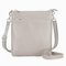 befen Echtleder Umhängetasche Damen Mittelgroß, Handtasche Damen Leder mit Handyfach, Klein Crossbody Bag Handytasche zum Umhängen mit Verstellbar Abnehmbar Schultergurt, Grau