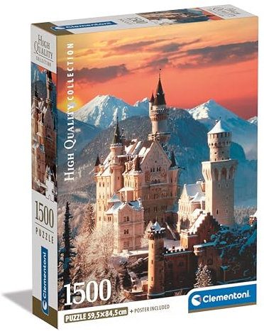 Clementoni Neuschwanstein Puzzle 1500 Teile Erwachsene - Puzzle Erwachsene in 59,2 x 84,3 cm - Puzzle Erwachsene anspruchsvoll von Clementoni 31716