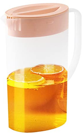 Lemon Jug - Water Carafe with Lid - Large Kettle with Drinking Water Dispenser - Fridge Jug - Fridge Jug - 1.5/2 L Water Bottle - Household Jug for Cold Drinks, Lemonade