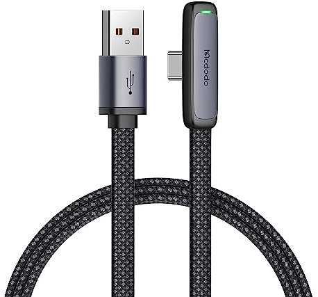 mcdodo Câble USB C Câble de Chargement Câble de Charge USB C 3A Câble de Charge Rapide Samsung Câble de Charge à 90 degrés en Nylon Compatible avec Samsung Galaxy S24 S23 S22 S21 Note 10, Huawei P60
