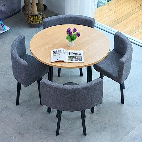 Büro-Empfangsraum, Club-Tisch und Stuhl-Set, Büro-Empfang, runder Tisch, einfacher Küchen-Esstisch für Küche, Tagungsraum, Bibliothek, Kino, Teeladen (Farbe: Blau)