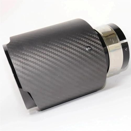 Auspuffrohr Auto-Auspuffanlage Aus Mattem Carbon, Schalldämpferspitze, Universal, Gerade, Rostfrei, Schwarz, Mehrere Größen Auspuffblende (Farbe : 60MM IN 101MM OUT)
