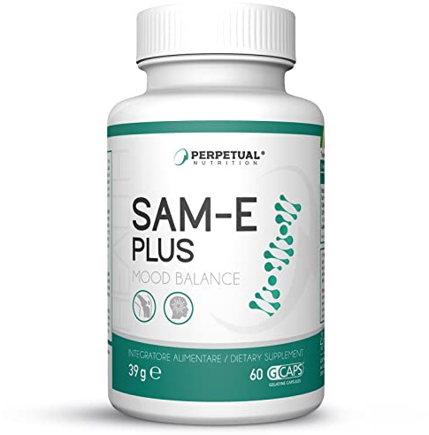 Sam-E Plus, 60 capsule a base di s-adenosilmetionina |Favorisce il buon umore, riduce la stanchezza. Complex azione fast depurativo fegato con Cardo Mariano, Acido Folico e Glutatione