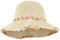 Meliyya Damen Papierstroh Sonnenhut Geblümt Strohhut Faltbarer Verstellbar Sommer Strandhut Breite Krempe Sommerhut, Beige