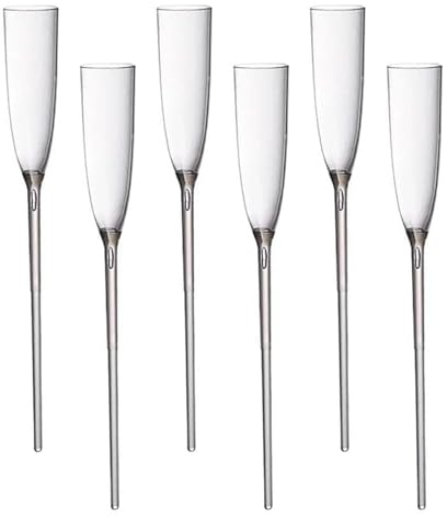 Qutalmi Verres à Champagne Flottants,Flûtes à Champagne Flottantes - Verres à Champagne en acrylique côté piscine, flûtes à vin, 6 pièces,Gobelet indispensable pour boire des boissons de plage d'été,