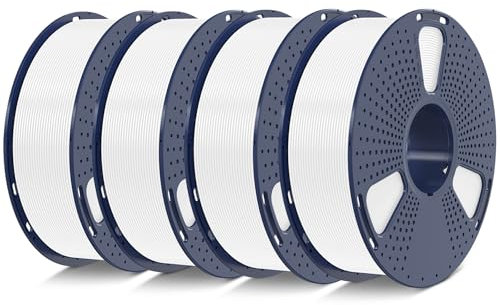 SUNLU PLA+2.0 Filament 1.75mm 4KG, Upgrade PLA Plus 3D Drucker Filament, Stärker und Robuster, Maßgenauigkeit +/-0.02mm, 1KG Spule, 4KG in Total, Weiß