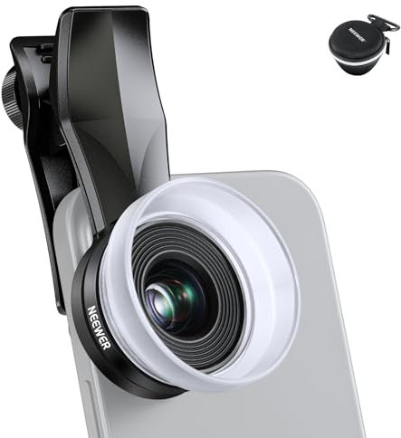 NEEWER 10X Makro Objektiv mit 17mm Gewinde, Telefonobjektiv Clip und Abnehmbarer Diffusor Haube, auch für 17mm Gewinde Telefonkäfig/Telefonhülle/Telefonklammer/Rückplatte, LS-28 PRO