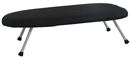 HAODUOO Tabla de Planchar Plegable portátil, Mini Tabla de Planchar de Escritorio, Tabla de Planchar de plástico Multifuncional, Alfombrilla de algodón for Hotel en casa(Black)