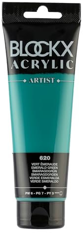 Blockx 60620BXC Acrylique Fine Opaque et Satinée - Vert émeraude PW 6/PG 7/PY 3 - 120ml