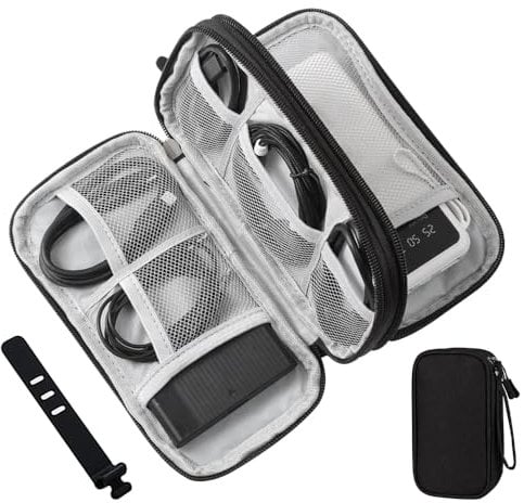 YqsIbth Electronics Accessories Organiser Bag, Cable Organiser Bag, Travel Gadget Bag Travel Cable Organiser Portable Organiser Bag for Cable Cord Charger Earphone(Black)