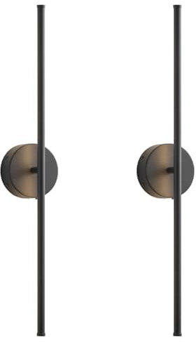 Akku Wandleuchte Innen Mit Fernbedienung ＆Touch Schalter, 8000mah Abnehmbare Batterie, USB Aufladbare LED Wandlampe Ohne Stromanschluss, dimmbare, 15 Farben, 3 Timer, Drehbar, 2 Stück, Schwarz, 80CM