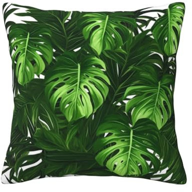 DFEPFKGOKL Monstera Deliciosa Überwurfkissen für Sofa – weiche Kissenbezüge, quadratische Couch-Kissenbezüge, stilvoller Komfort, Heimdekoration