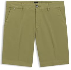 BOSS Herren H-Slice-Shorts1 Slim-Fit Shorts aus elastischem Baumwoll-Twill Grün 50