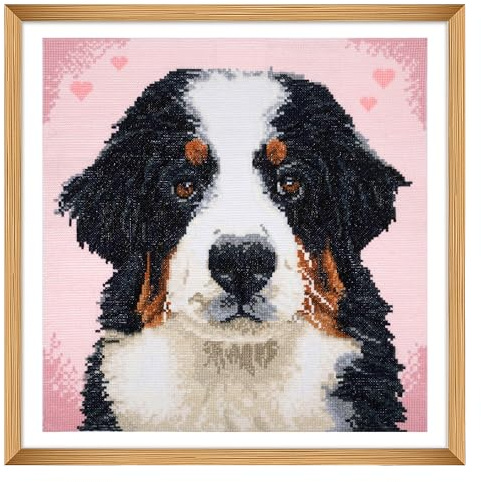 Trimits Large Cross Stitch Kits - Counted Embroidery Needlework for Adults Beginners Kids, Christmas Gifts Wall Art (Frame Not Included), 11 Count, Woof