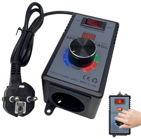 DAJASD Variateur de Vitesse pour Moteur 220V, 10A 4000W Régulateur De Tension, Régulateur De Puissance, Variateur de Frequence pour pour meuleuses d'angle/souffleuses/scies circulaires